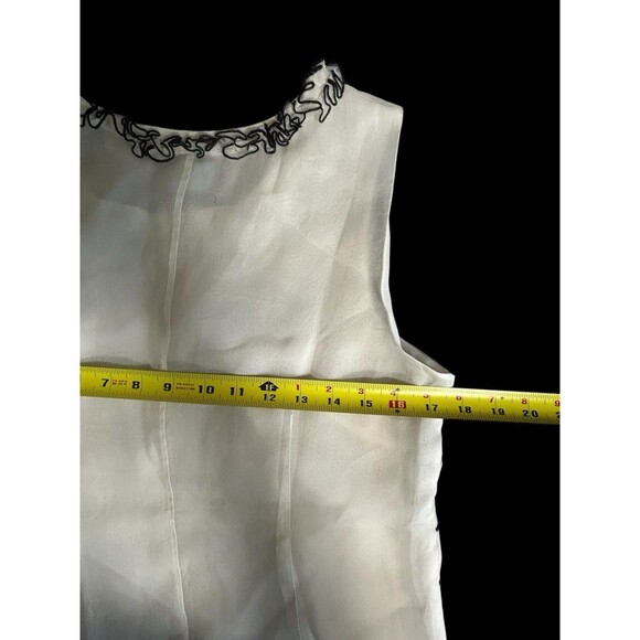 Cynthia Rowley Side-zip Ruffle Blouse Medium Whimsical Fairy Tuxedo Old Money - Picture 6 of 9